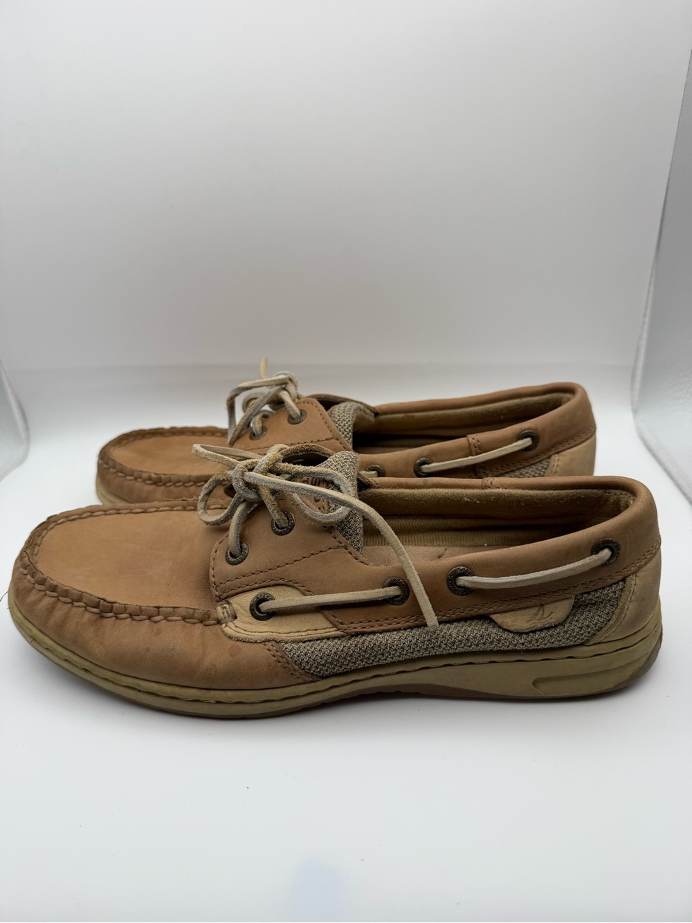 Sperry Top Sider Mens Brown Leather Boat Shoes Size 8